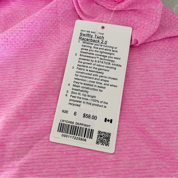 Lululemon Swiftly Tech Racerback 2.0 Dark Prism Pink / White - Picture 10 of 14